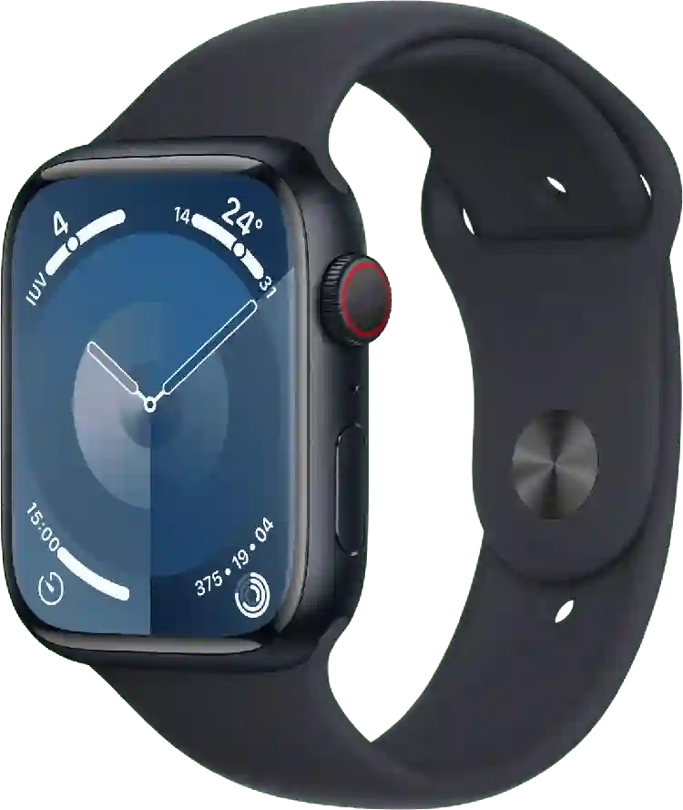 Apple Watch Series 9 GPS + Cellular, Aluminium behuizing, 45mm