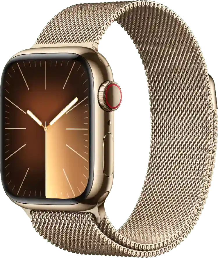 Apple Watch Series 9 GPS + Cellular, roestvrijstalen kast, 41 mm