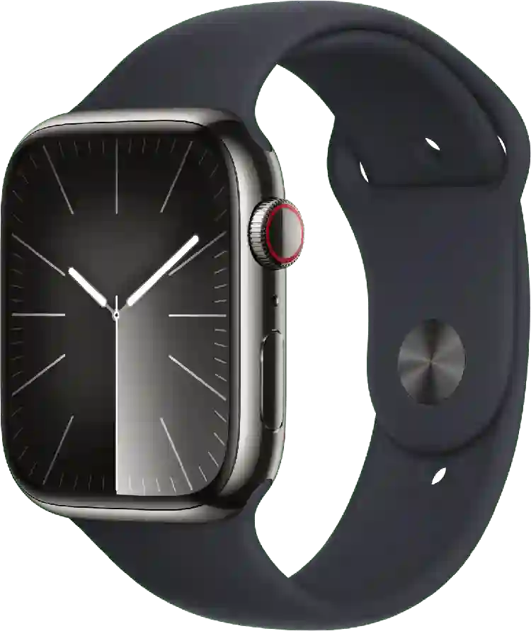 Apple Watch Series 9 GPS + Cellular, roestvrijstalen kast, 45 mm