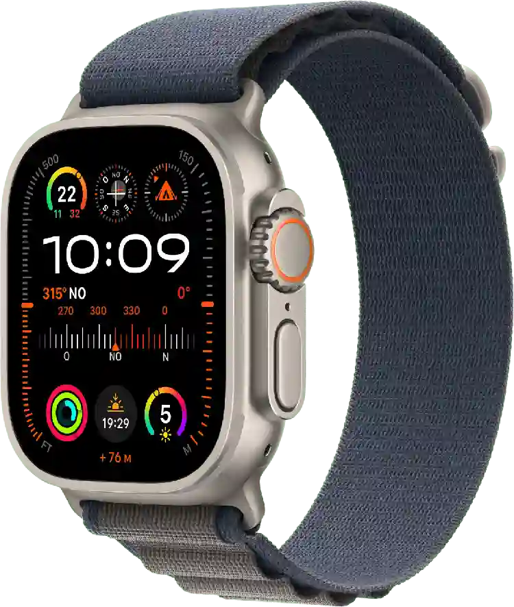 Apple Watch Ultra 2 GPS + Cellular, titanium behuizing, 49mm