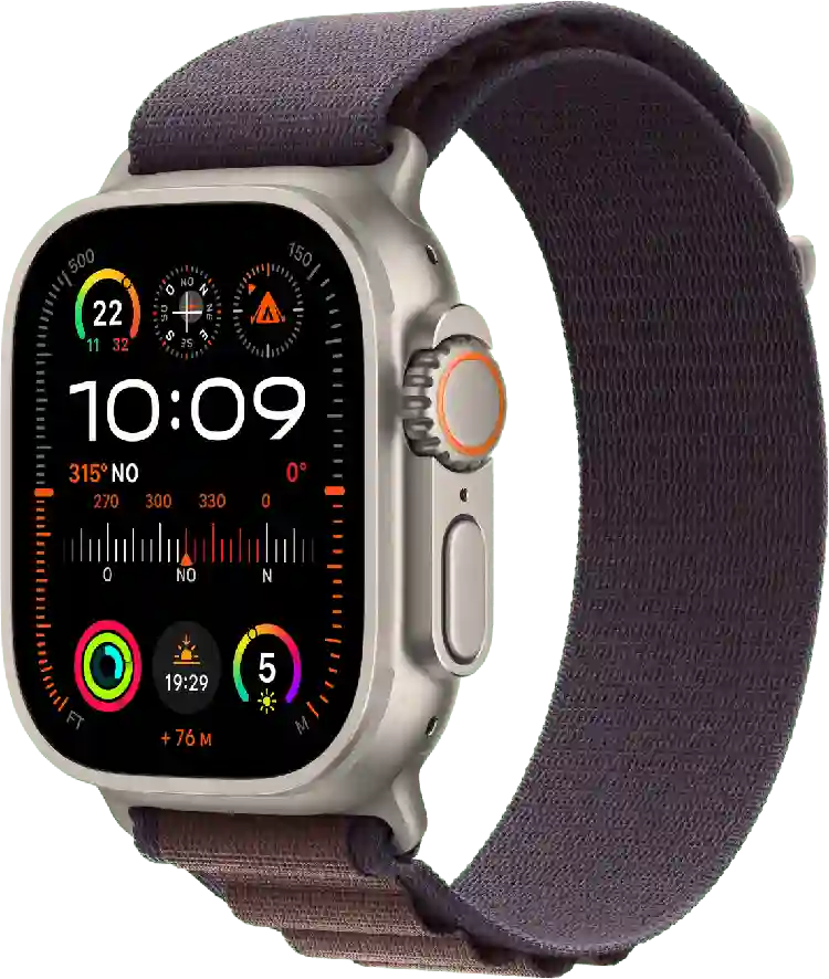 Apple Watch Ultra 2 GPS + Cellular, titanium behuizing, 49mm