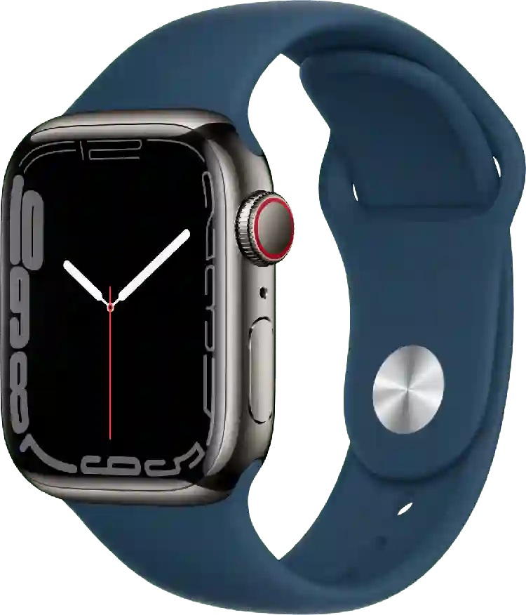 Apple Watch Series 7 GPS + Cellular, roestvrijstalen kast, 41 mm