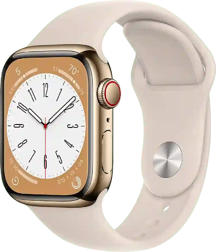 Apple Watch Series 8 GPS + Cellular, roestvrijstalen kast, 41 mm