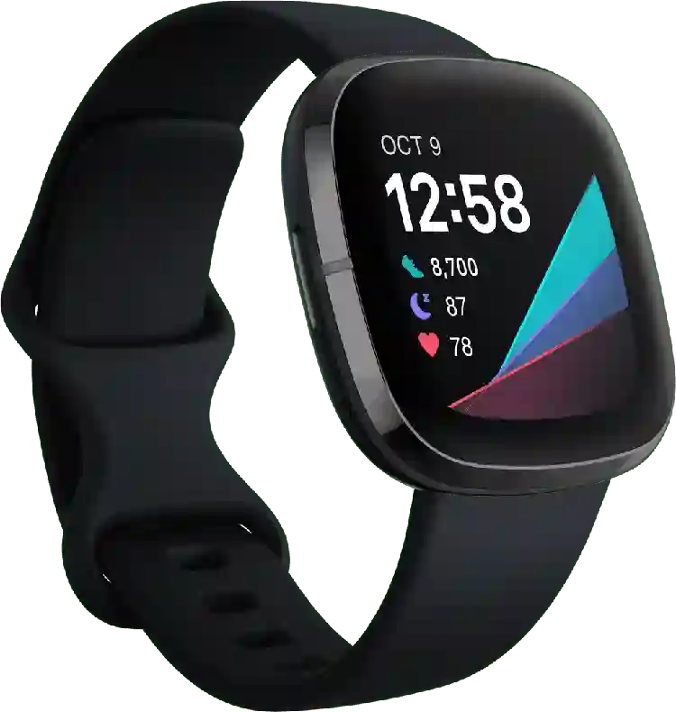 Fitbit sense smartwatch, roestvrijstalen kast, 41 mm