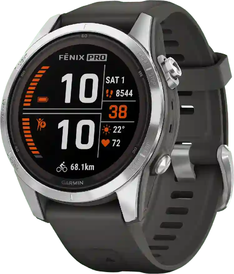 Garmin Fenix ​​7S Pro Solar Smartwatch, roestvrijstalen, 42 mm