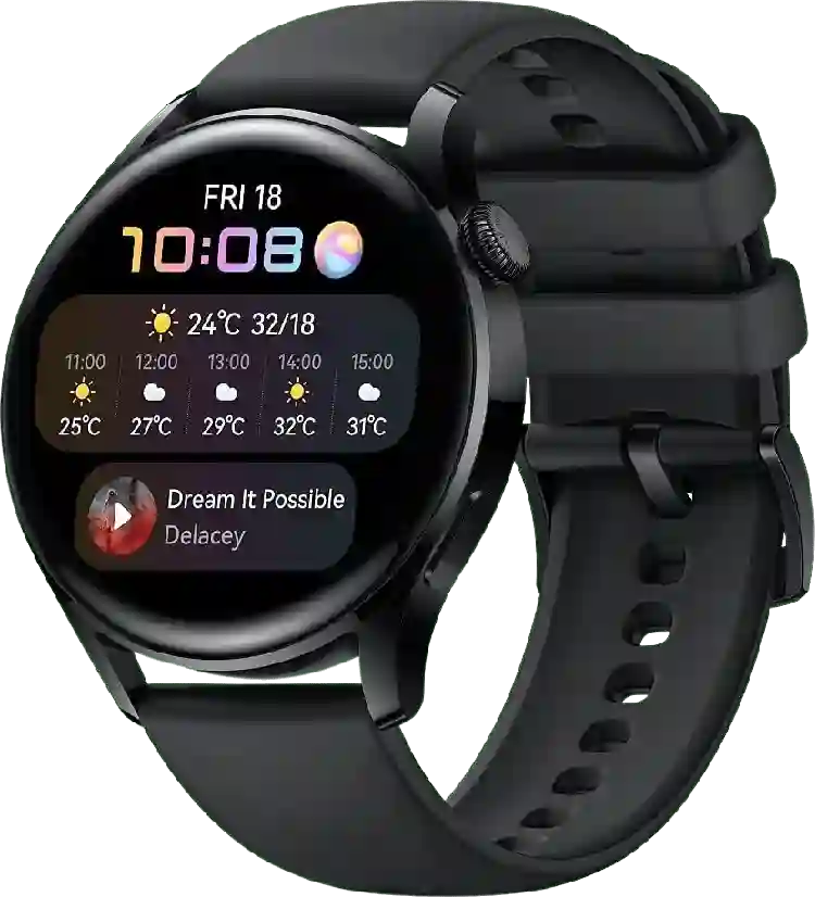 Huawei 3 Active GPS smartwatch, roestvrijstalen kast, 46 mm