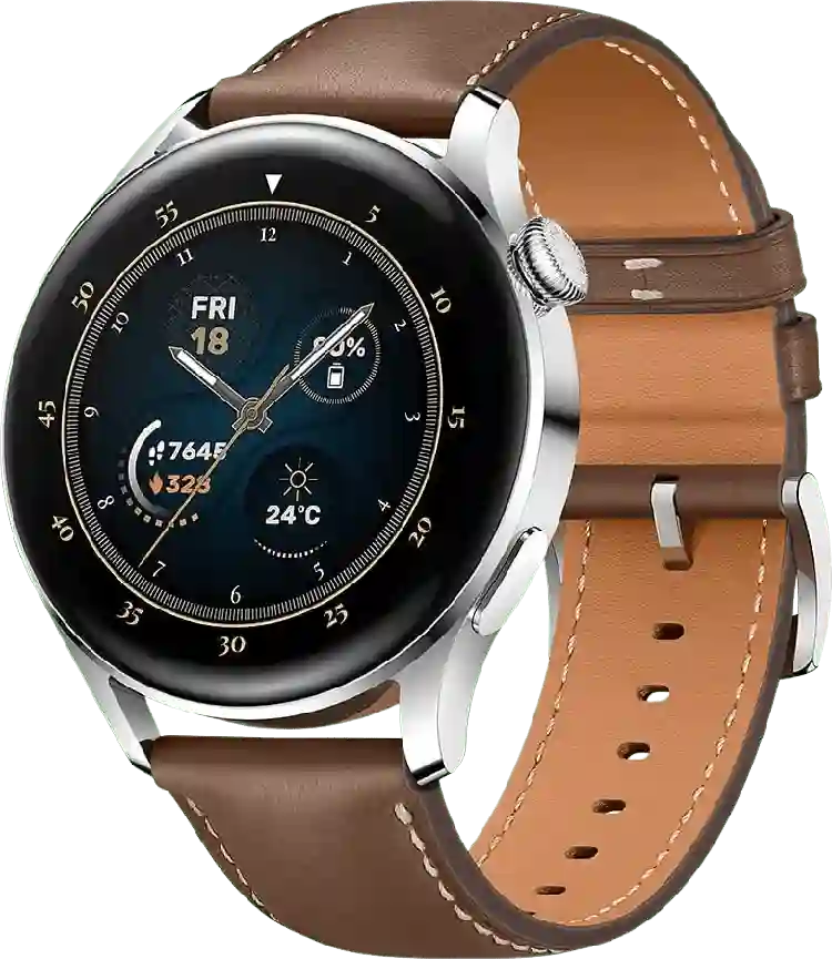 Huawei 3 Classic GPS smartwatch, roestvrijstalen kast, 46 mm