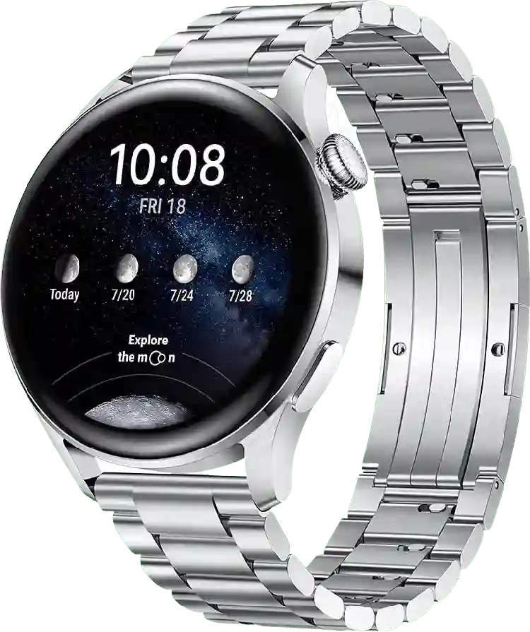 Huawei 3 Elite GPS smartwatch, roestvrijstalen kast, 46 mm