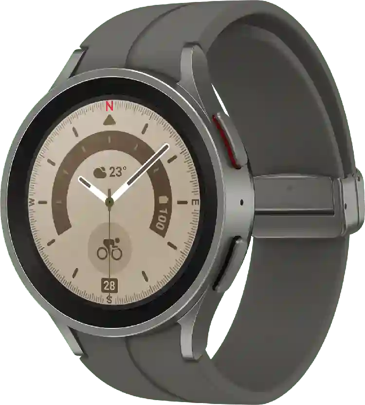 Samsung Galaxy Watch5 Pro smartwatch, titanium behuizing, 45 mm