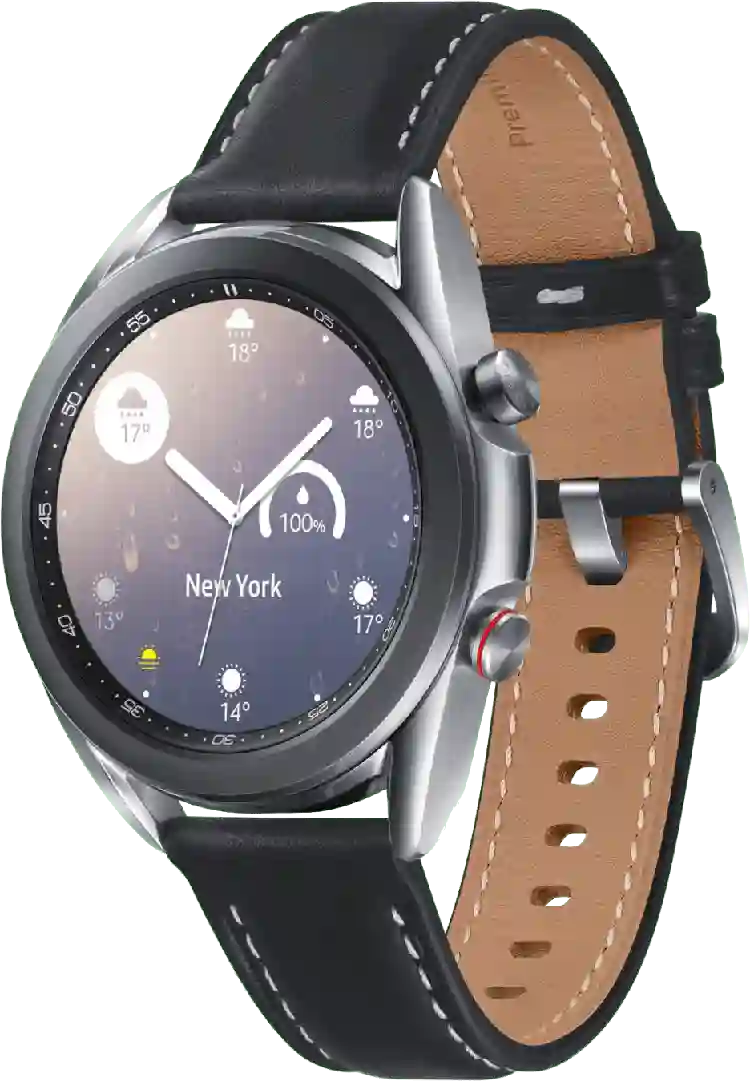 Samsung Galaxy Watch3 (LTE), 41mm Stainless steel case, Real leather band