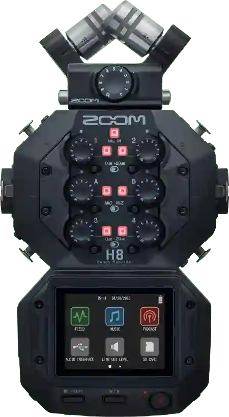 Zoom H8 draagbare 12-sporen audiorecorder
